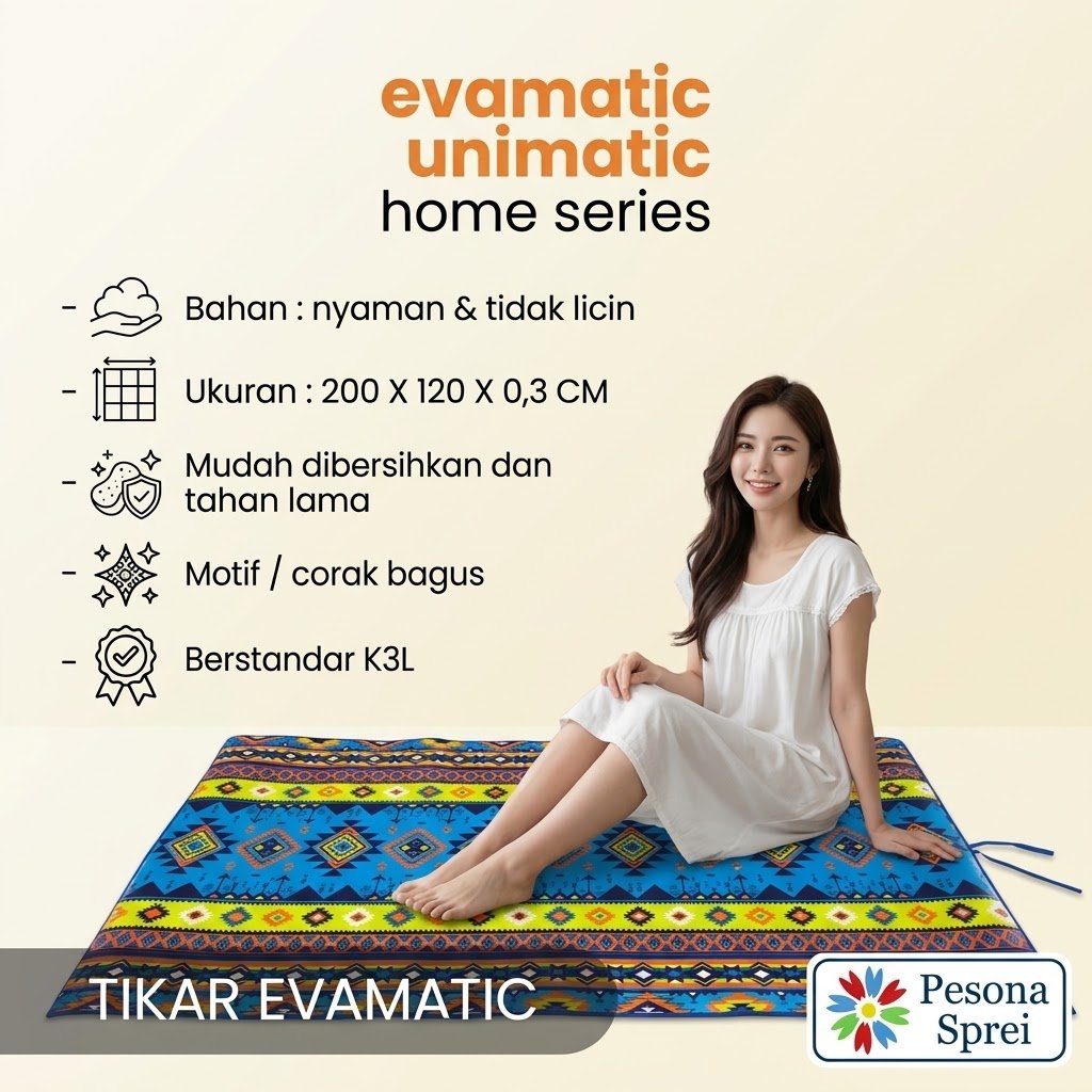 EVAMATIC TIKAR / KARPET EVAMATIC / TIKAR EVAMATIC 120x200 / TIKAR EVAMATIC ORIGINAL 100% ASLI