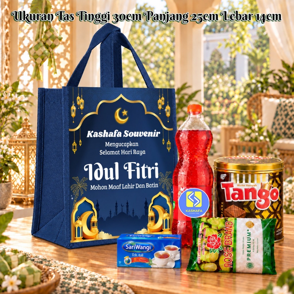 Tas Souvenir Lebaran Custom / Goodie Bag Ramadhan Gratis nama  / Tas Lebaran Muat Sembako / TAS LEBA