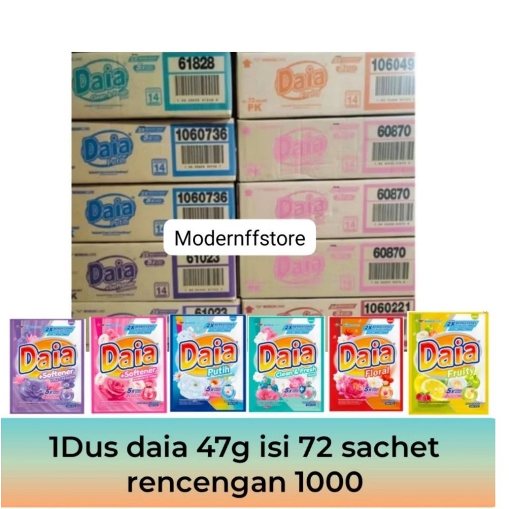 daia detergen renceng 1000 1dus 72sachet