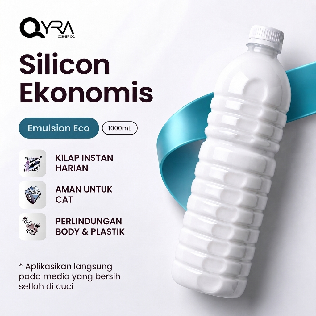 QYRA SILICON PENGKILAP BODY & Semir Ban TERMURAH 1000ml | Emulsi Silicon Original Premium