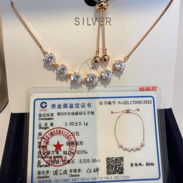 Gelang serut gold plated Silver925 Moissanite