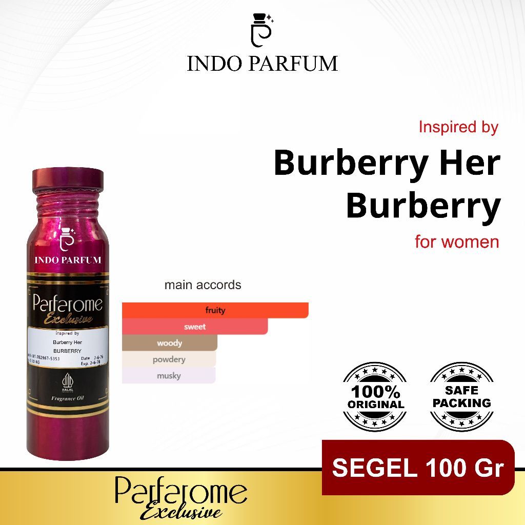 BURBERRY HER - Bibit Parfum Parfarome Exclusive - Segel 100 Gr