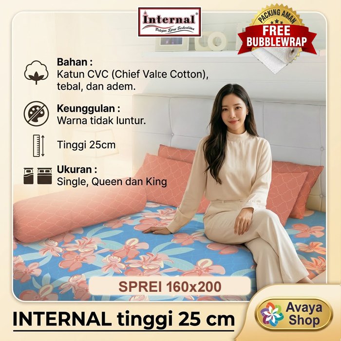 SPREI INTERNAL 160x200 TINGGI 25 cm / SPREI INTERNAL QUEEN TINGGI 25