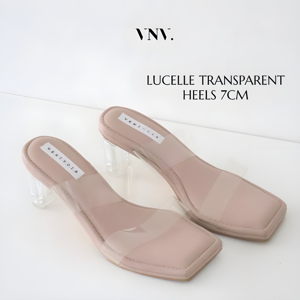 VENIVOIR LUCELLE TRANSPARENT HEELS 7CM / HEELS TRANSPARENT WANITA / HEELS 7CM