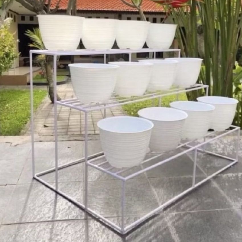 standing pot rak bunga besi susun 3 / rak bunga / rak susun / Rak bunga besi susun 3 minimalis