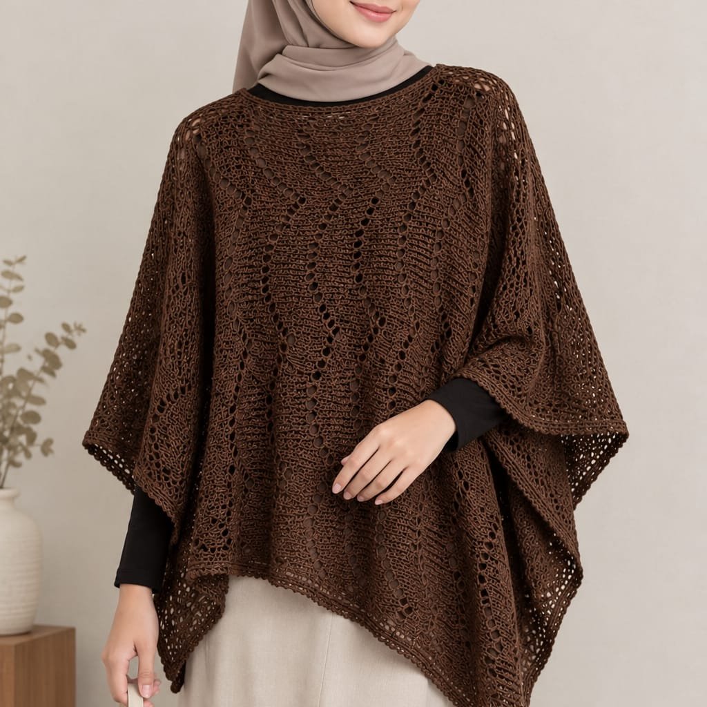 elena outer rajut premium. atasan rajut wanita. outer rajut poncho