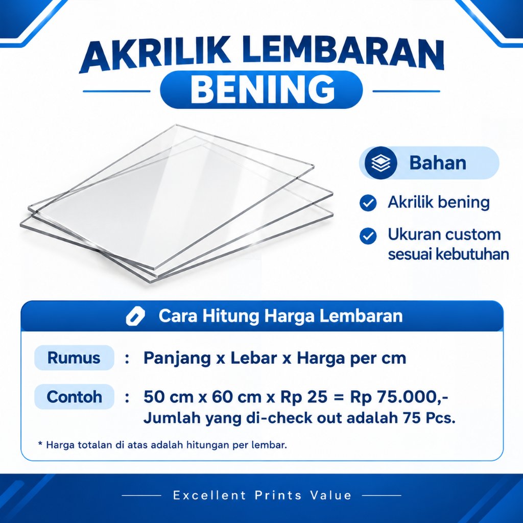 Lembaran Akrilik Bening / Akrilik Bening / Akrilik Lembaran Custom/ Mika Bening Transparan