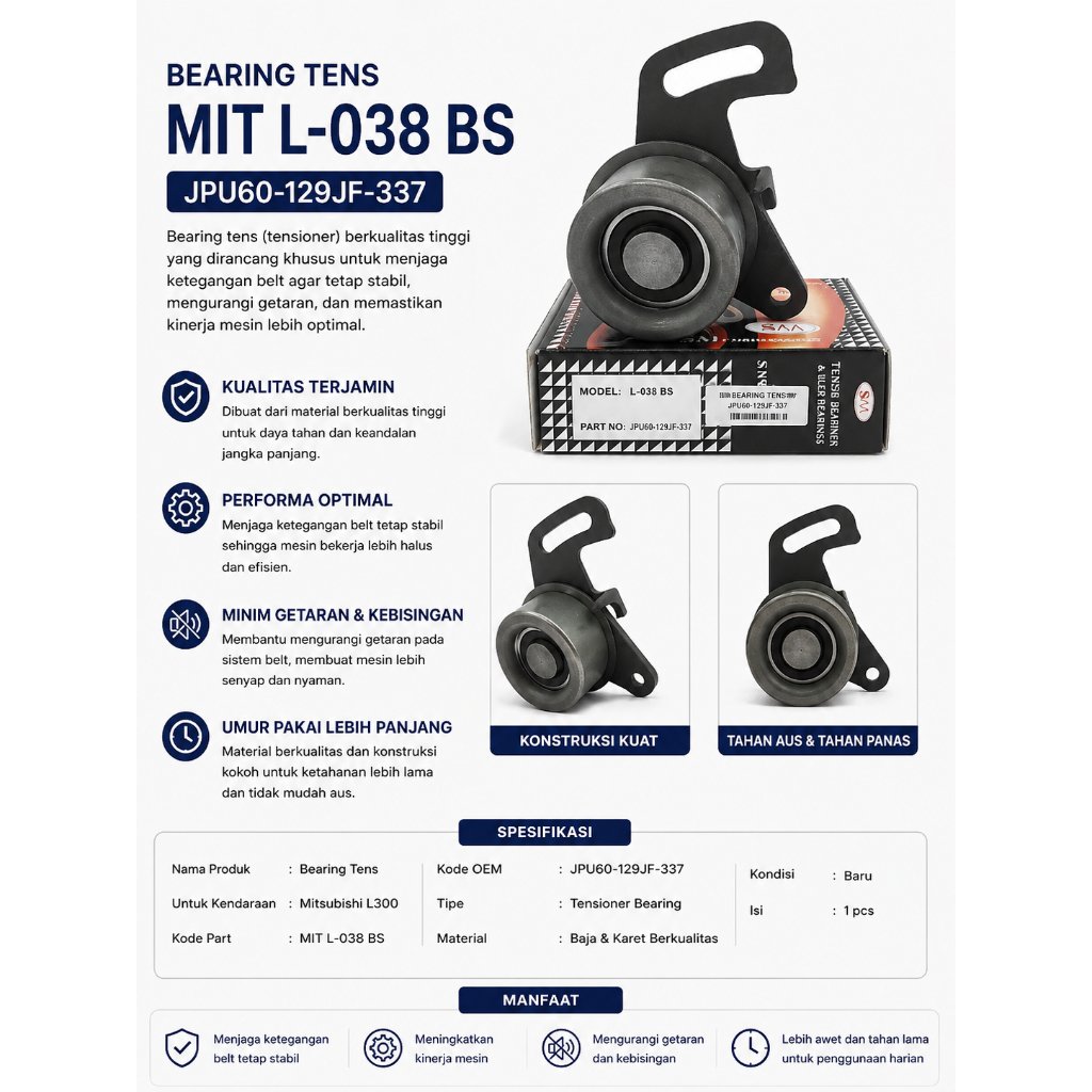 Laker Bearing Tensioner - Mitsubishi L300 - Kecil - Jpu58-010A-1