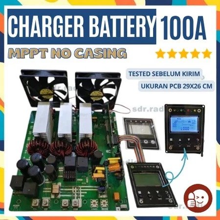 Charging Battery SCC MPPT rating 100a 100 amper DIY tanpa casing rack mount mppt solar charging 100A