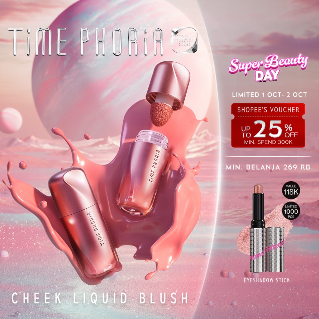 TIME PHORIA - Cheek Liquid Blush 5G-Blush On Waterproof Cream Blush Longlasting Highly-Pigmented Ultra-Blendable Ringan Flawless Wajah Makeup TimePhoria Official Store