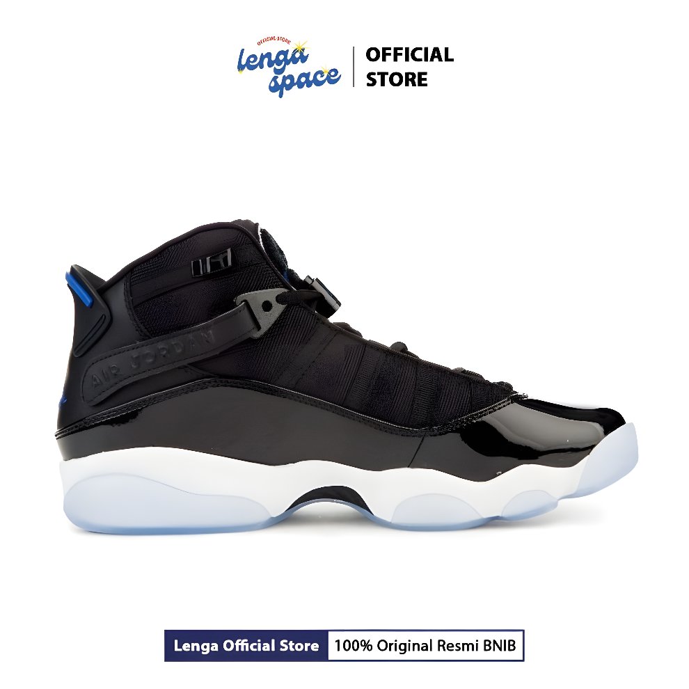 Sepatu Basket Pria Jordan 6 Rings Men's Basketball Shoes - Black/Hyper Royal-White (322992-016) Orig