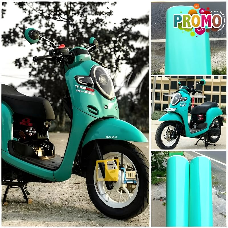 Sticker Skotlet Tosca Green Glossy Doff Stiker Warna Hijau Tosca