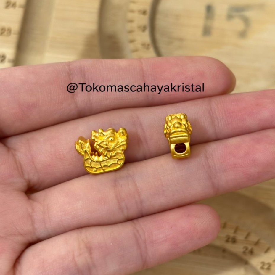 Charm Emas Kapal Naga (Kokoh) / Dragon Emas 24k - Dragon Gold Charm