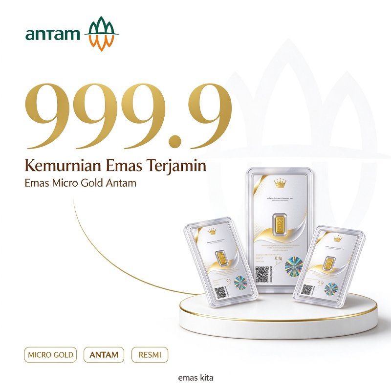 Emas ANTAM 0.1 0.25 Gram 24K Original Kemurnian 99.9% Bersertifikat Resmi Cocok untuk Koleksi dan In