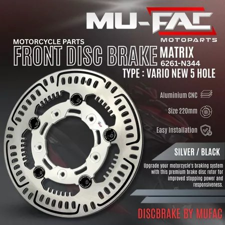 MUFAC Disc Matrix Cakram Depan Vario 150 N344 Lubang 5 Ukuran 220mm