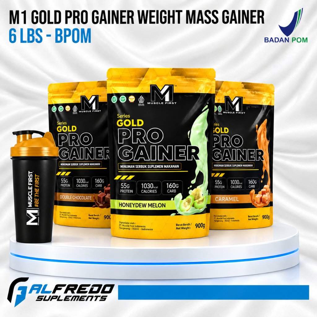 M1 Muscle First Pro Gainer 6 Lbs Mass Gain - Suplement Fitness Penambah Berat Badan Susu Bulking