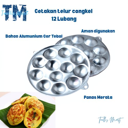 Cetakan Kue Cubit Telur Puyuh Ceplok Mini Congkel Bulat 12 Lubang Anti Lengket