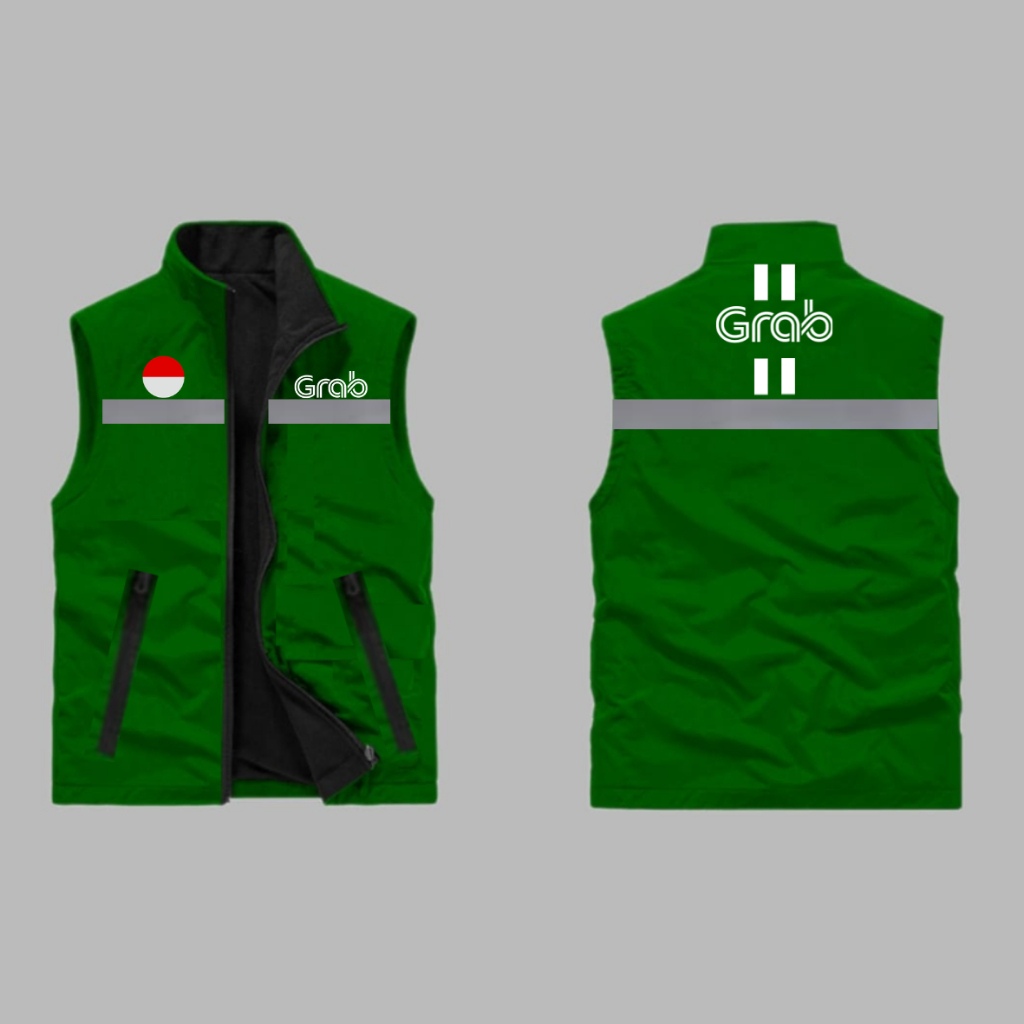 Termurah !!! Rompi Hiking Vest Grab Rompi Outdoor Pria Grab Terbaru Premium Ready Ukuran Jumbo Dan B