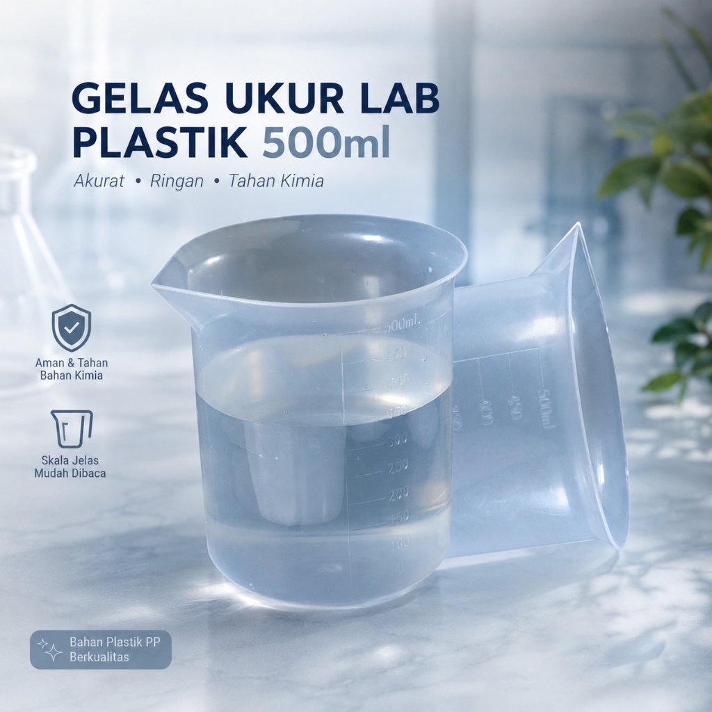 Gelas Ukur Plastik Dapur Laboratorium Gelas Ukur 500ml