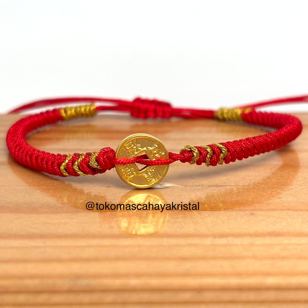 Gelang Tali Emas Charm Koin Klasik 24K  - Charm Bracelet