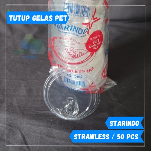 Tutup Gelas Strawless Starindo (Khusus Gelas PET) Diameter 9,25 cm Gelas Starbucks