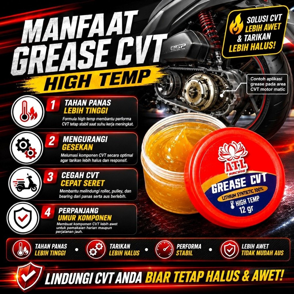 ATL RACING gemuk grease CVT grease high temp plum gem cvt stempet CVT  grease cvt gemuk CVT