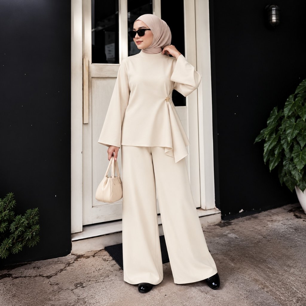Dasterbeauty  - JENA Setelan tunik knit wanita jumbo kekinian oneset kulot polos terbaru 2026 adem n