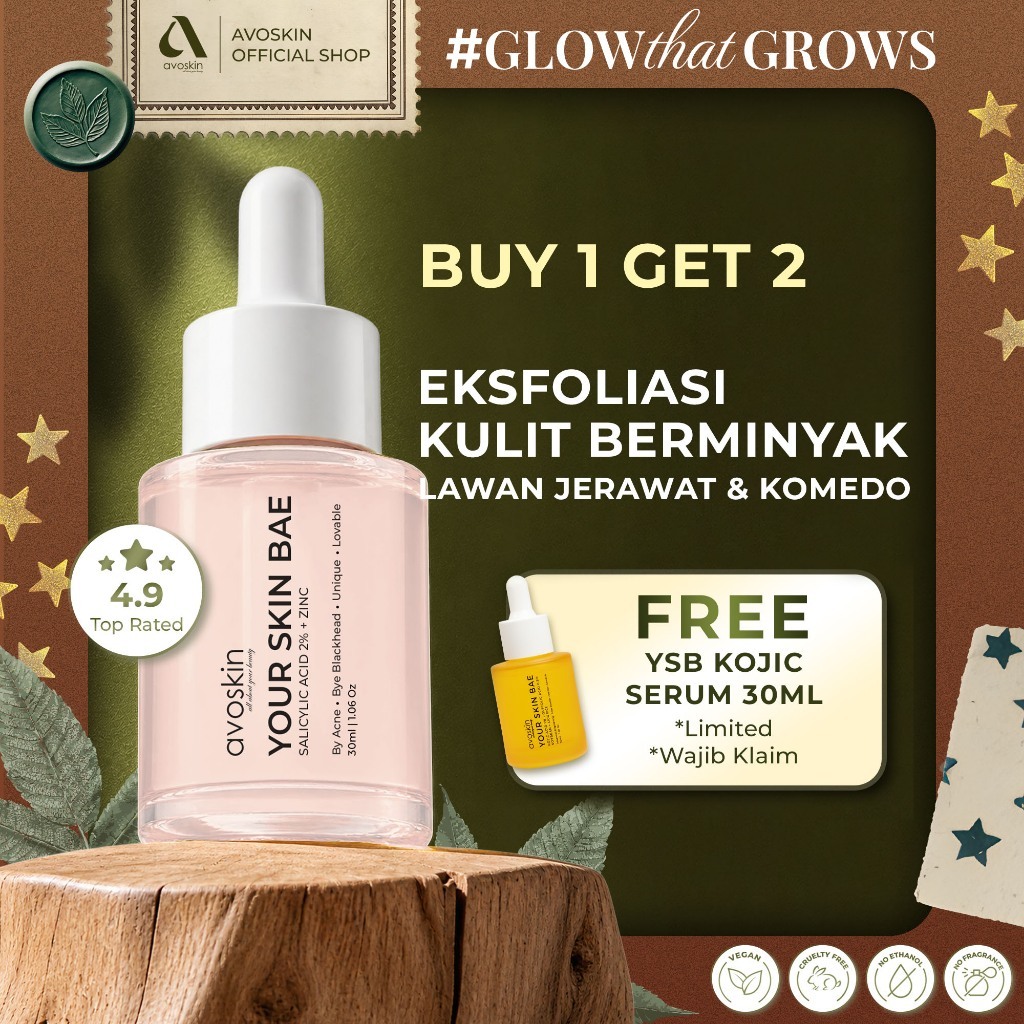 AVOSKIN - Your Skin Bae Salicylic Acid Serum 30ml | 2% Salicylic Acid + Zinc | Targeted BHA Pore Car