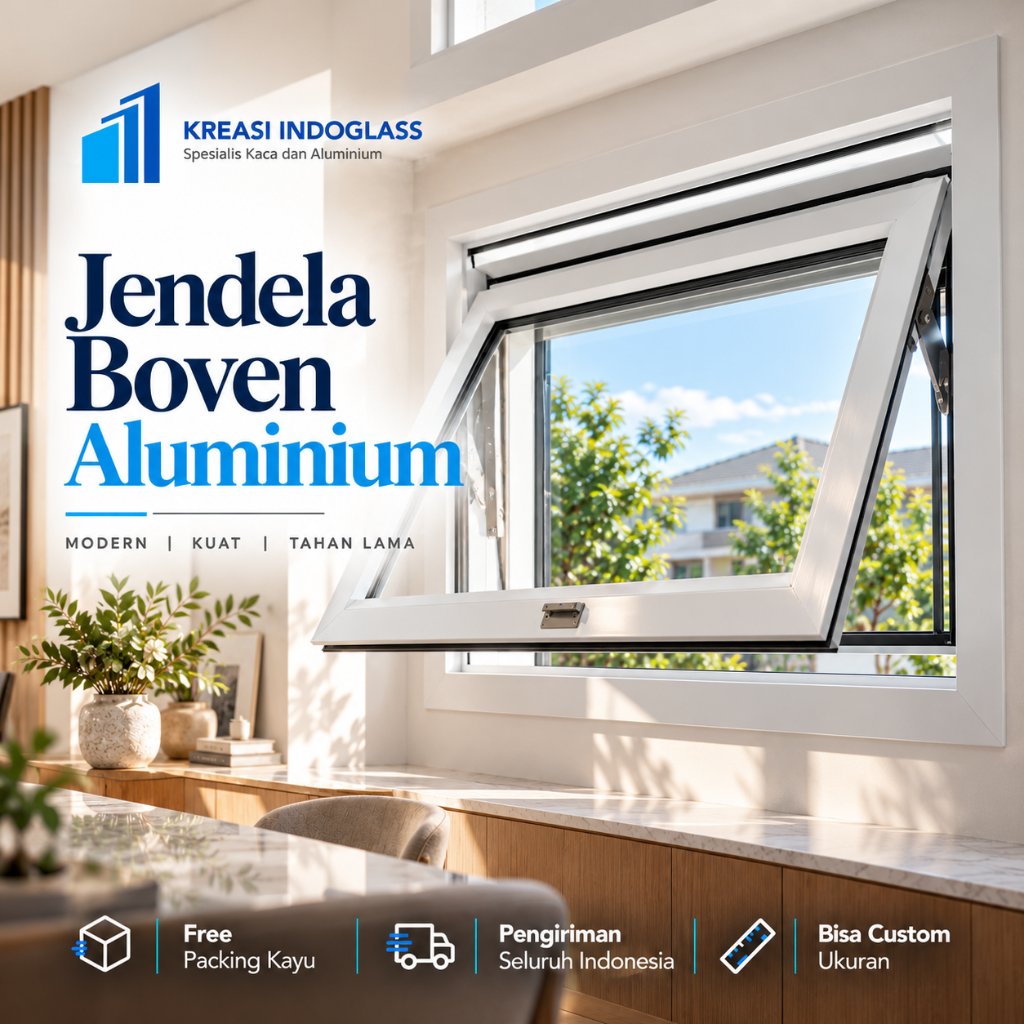 JENDELA BOVEN ALUMINIUM CUSTOM – KACA 5MM