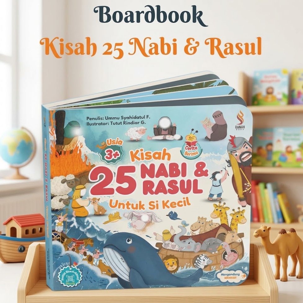 Boardbook Kisah 25 Nabi & Rasul untuk Si Kecil Usia 3+ FULL COLOR Buku Cerita Berima Anak Para Nabi Bonus QR Audio - Ranah Buku