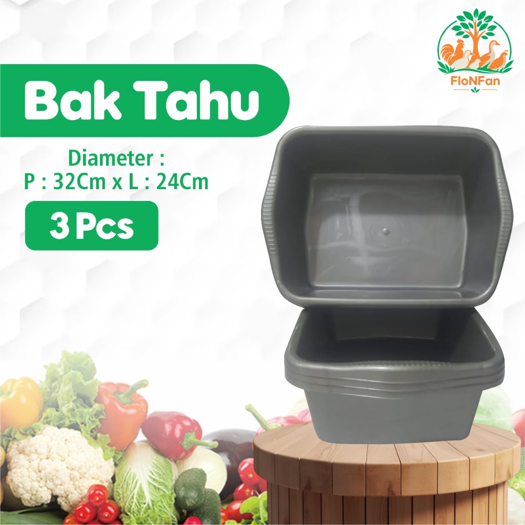 Paket 3 Pcs Bak Tahu Persegi Kecil - Baskom Segi Plastik Serbaguna Tray Tahu