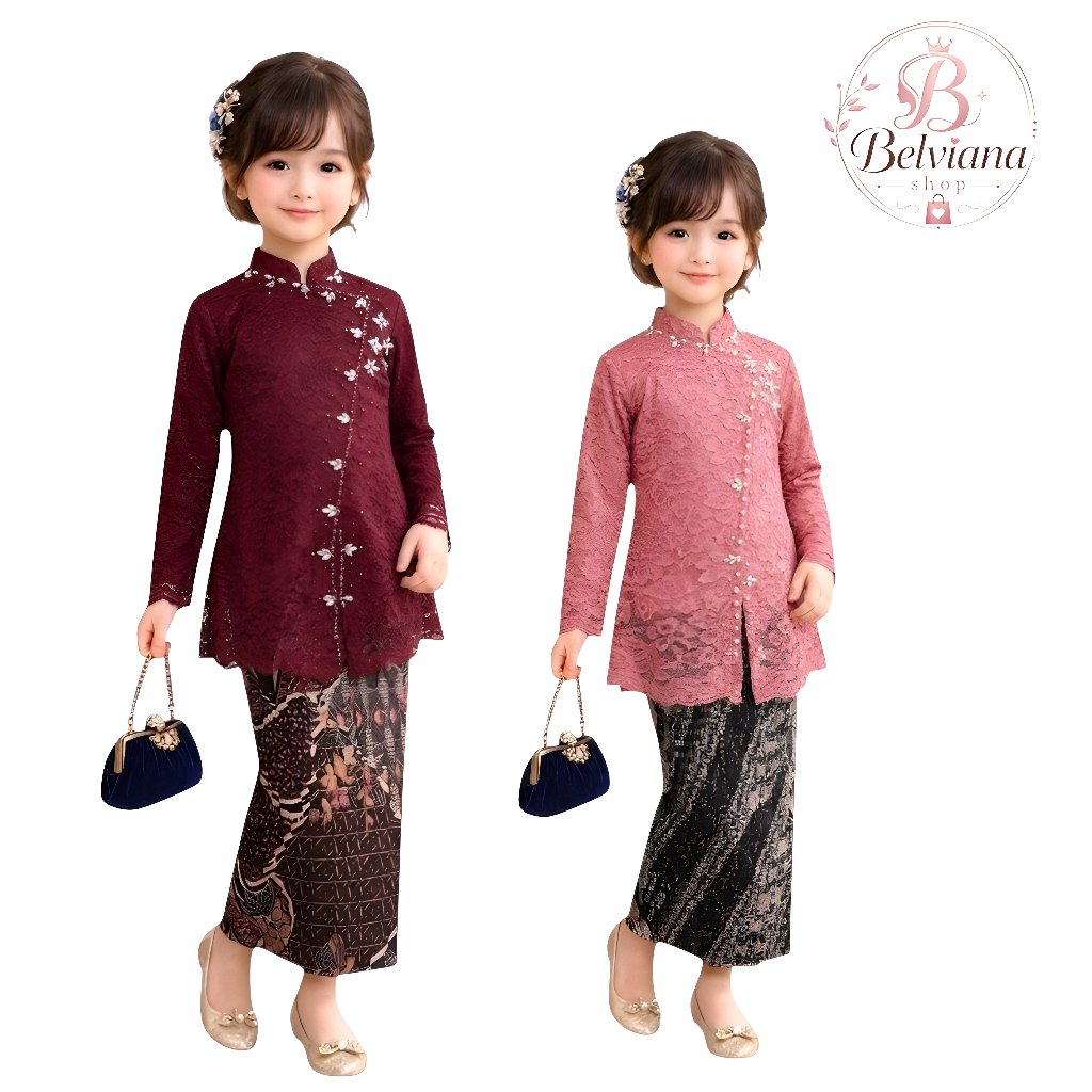 Setelan Baju kebaya Wisuda Anak model Janggan payet Terbaru - Baju kebaya Perpisahan anak TK kebaya 