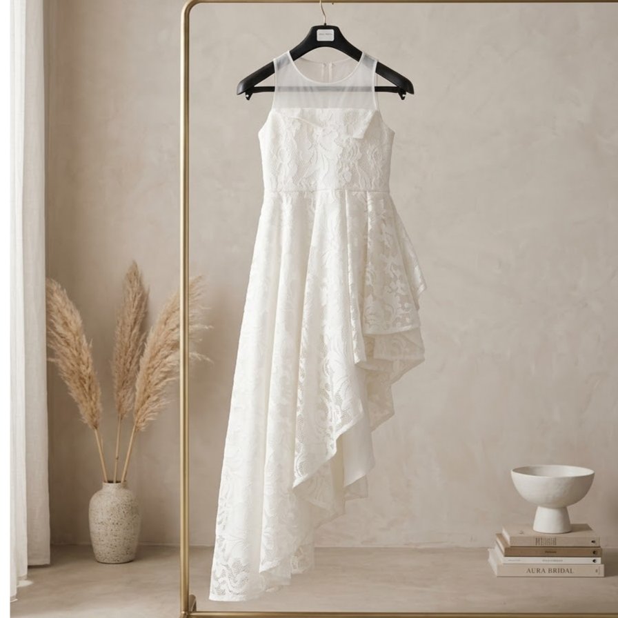 GAUN PESTA ANAK BRUKAT PREMIUM (High-Low Lace Dress