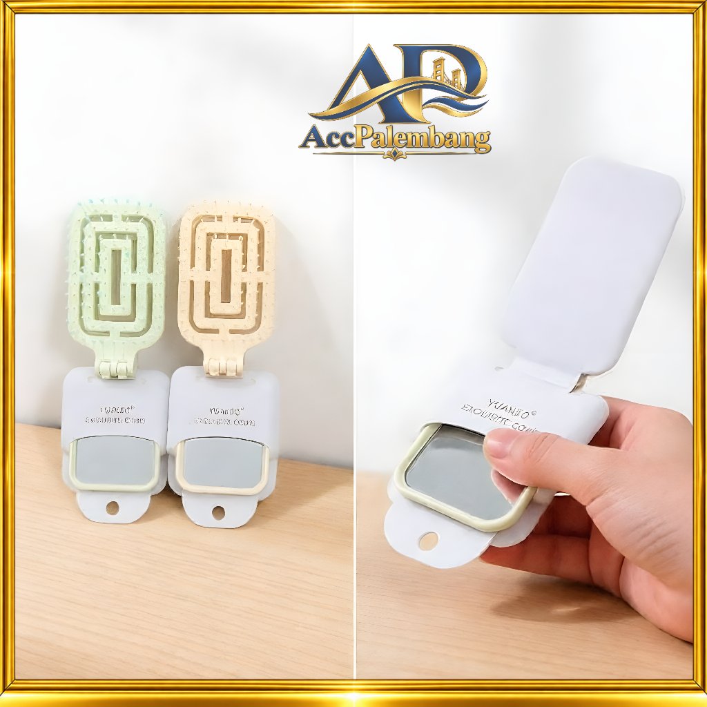 Sisir Portable Kaca Mini Lipat / Kaca Sisir Lipat
