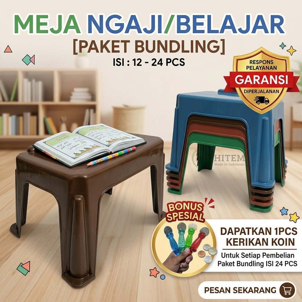 [PAKET BUNDLING] Meja Ngaji/Baca | Lekar Belajar Plastik HTC
