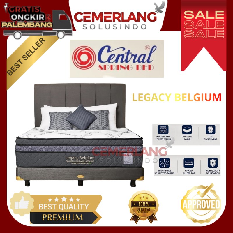 CENTRAL BELGIUM Pocket Spring Kasur Matras Full Set Memory Foam
