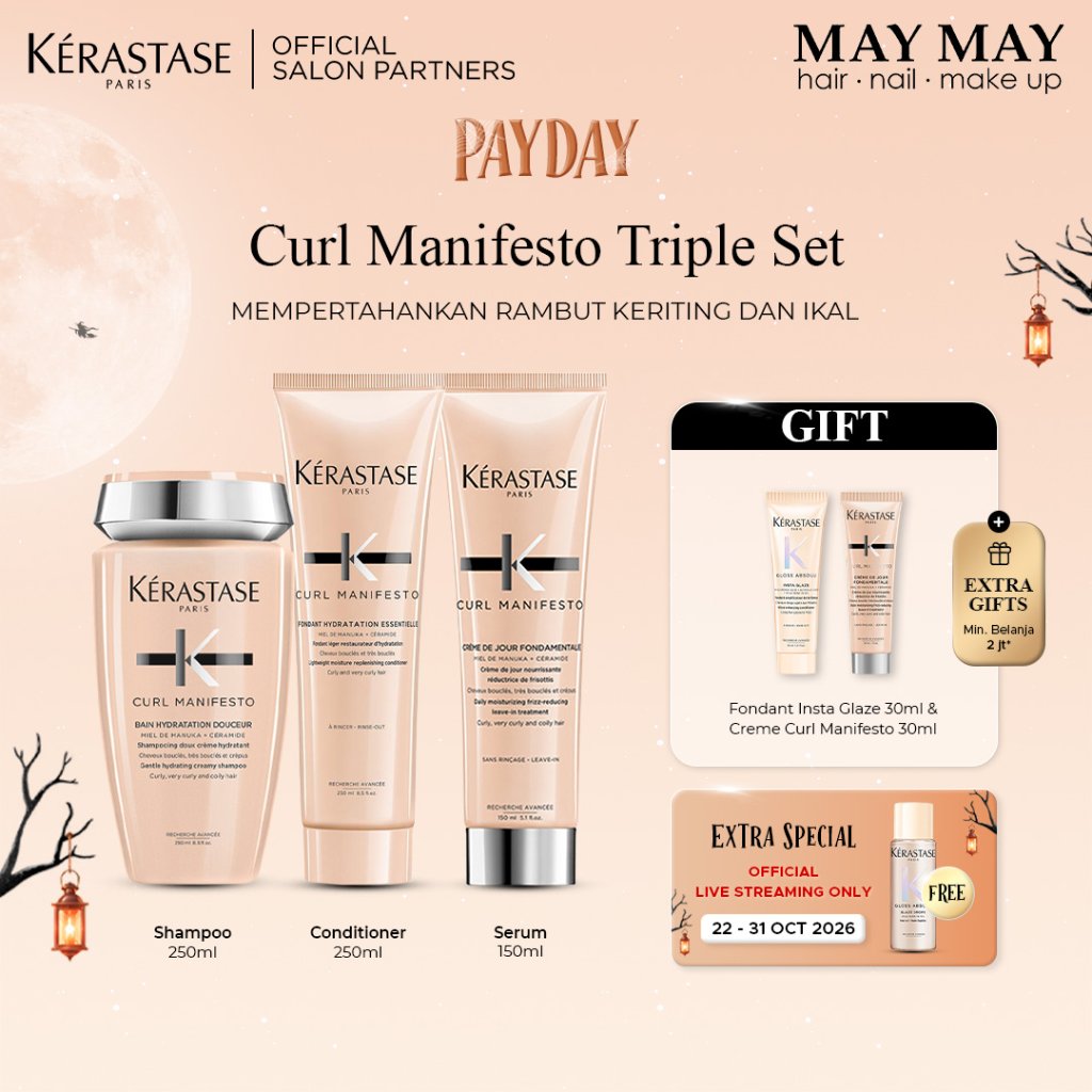 Kerastase Triple Care Curl Manifesto - Perawatan Rambut Keriting & Ikal