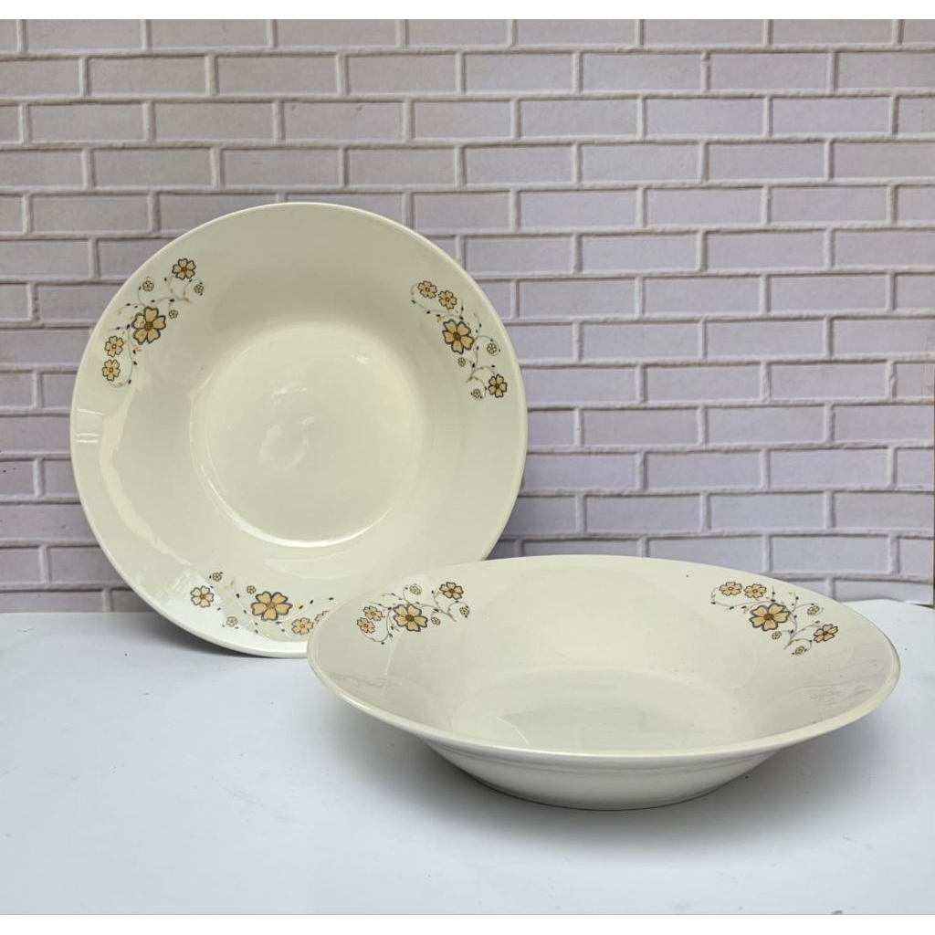 Piring Makan Keramik Motif Bunga Kuning Kecil - Aman & Tahan Panas