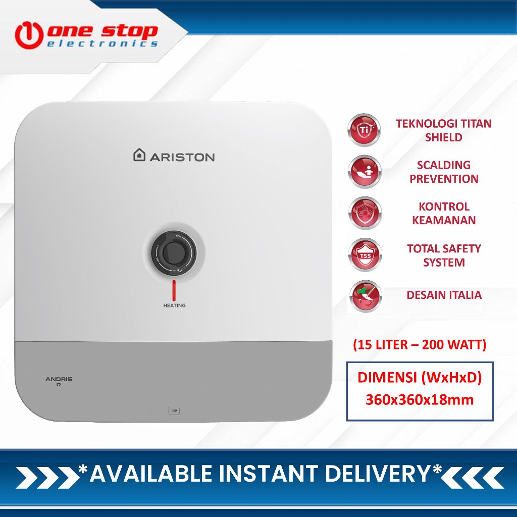 ARISTON AN3 15 R / AN3 15R / Andris 3 R Water Heater 15 Liter 200 Watt