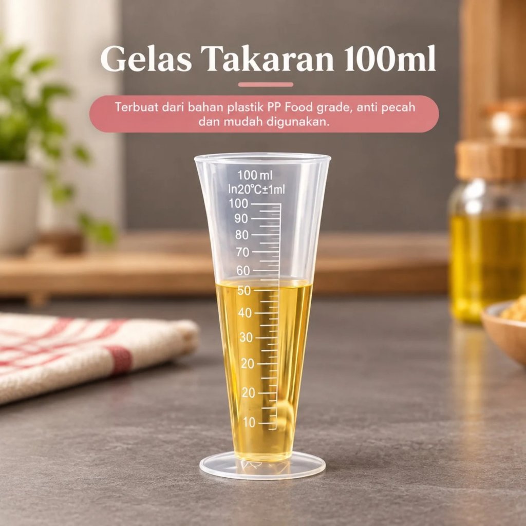 serbagrosirmurah Gelas Ukur Gelas Takar 100 ML Jigger Plastik