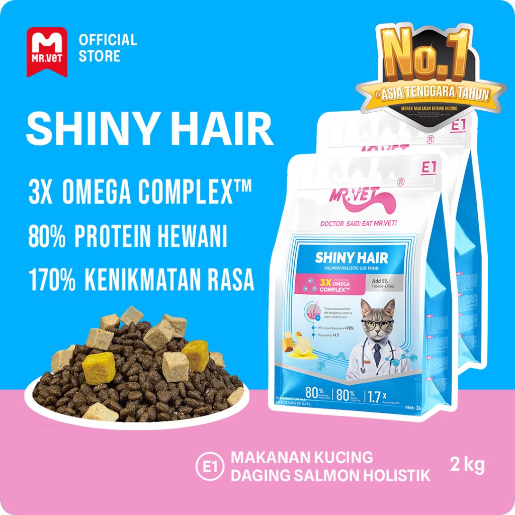 [NEW] MR.VET – Makanan Kucing Kering  Mr.Vet 2kg E1/E2/E3