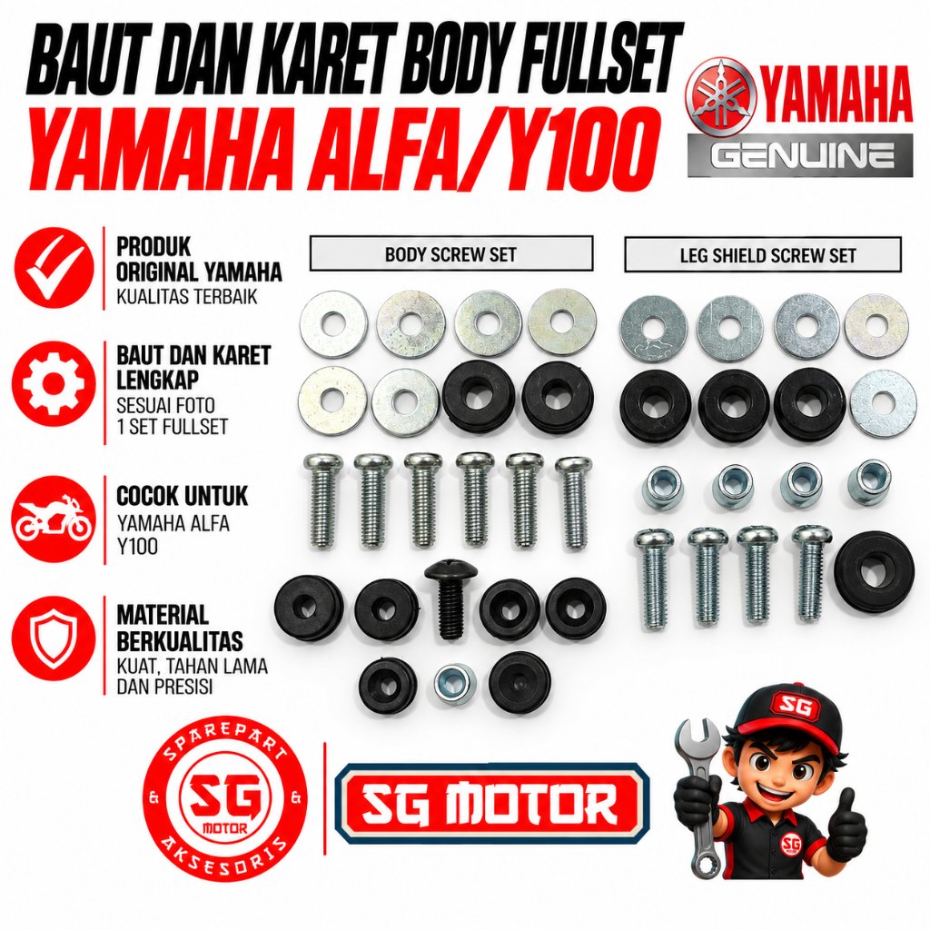 BAUT BODY. KARET BODY FULLSET YAMAHA ALFA KUALITAS SETARA YGP