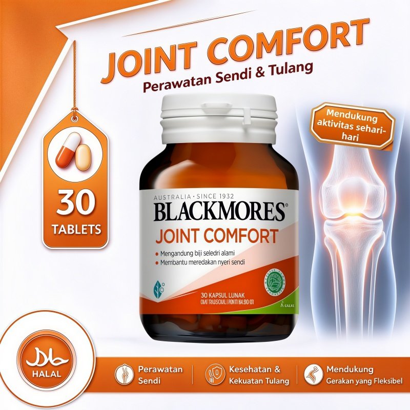 Blackmores Joint Comfort 30 Kapsul Lunak Suplemen Biji Seledri Alami JagaKesehatan Sendi Redakan Nye