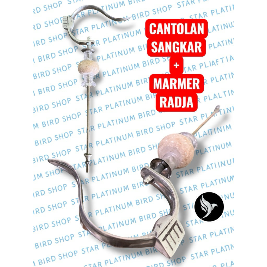 gantungan cantolan sangkar burung radja plus pion marmer