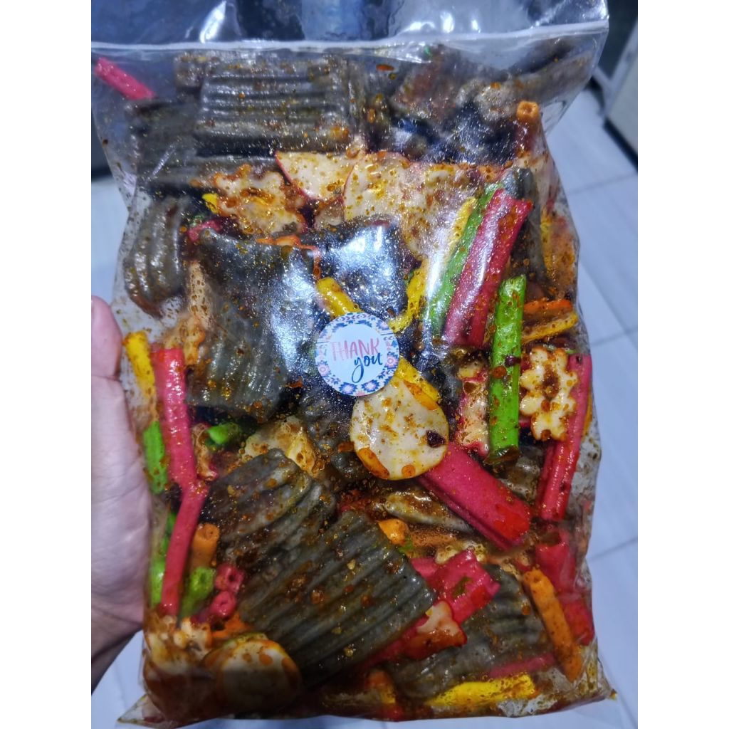 

seblak kering campur daun jeruk