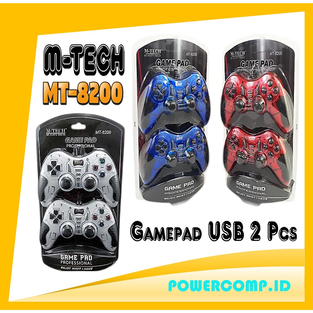 Stik Game M-Tech MT-8200 USB Double Pack | Gamepad PC & Laptop - Getar, Plug & Play, Kualitas Terbai
