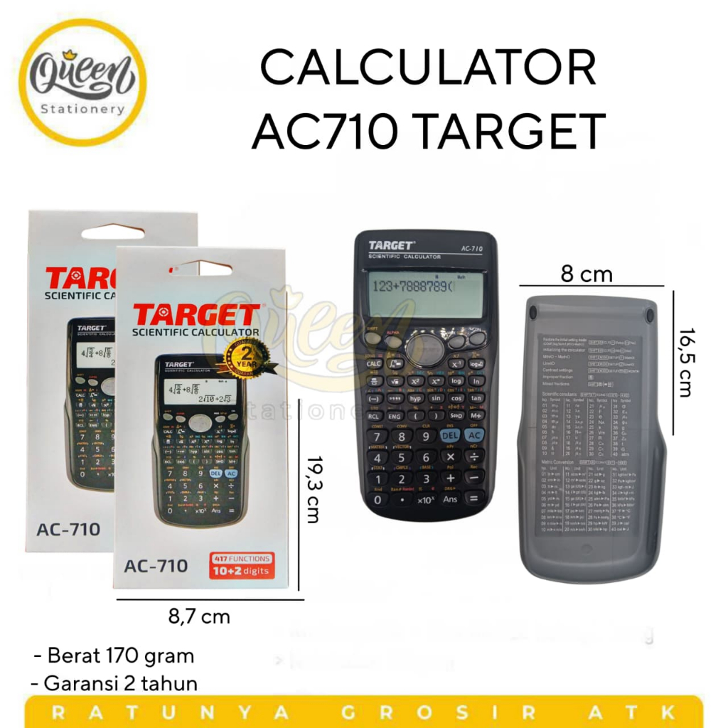 

1 PCS CALCULATOR AC710 SCIENTIFIC TARGET / ALAT HITUNG / KALKULATOR