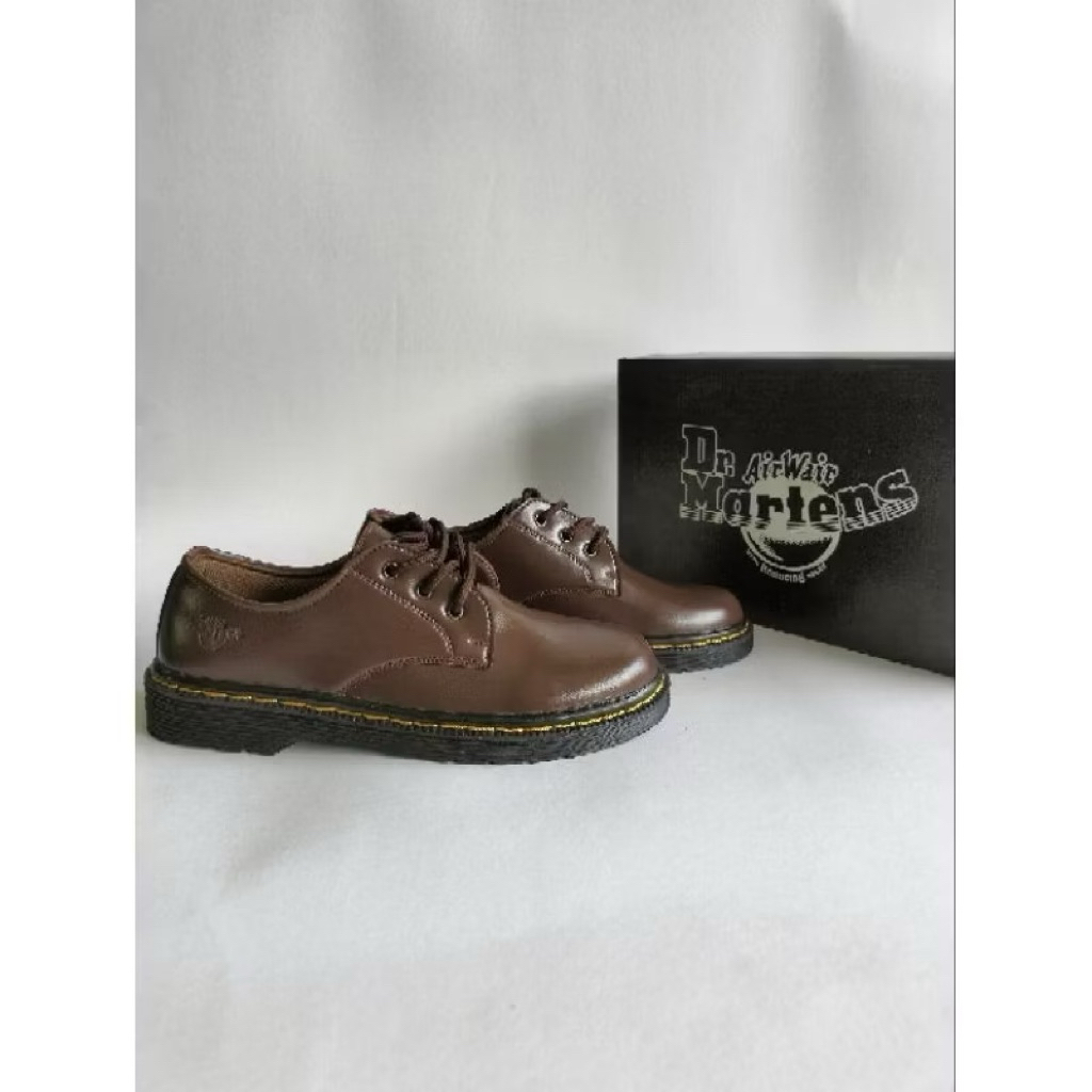 Sepatu low boots kulit Sintetis pria coklat Sepatu Casual pria