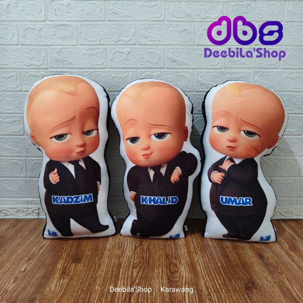 BONEKA BANTAL BOSS BABY CUSTOM NAMA / BONEKA BABY BOSS PRINTING