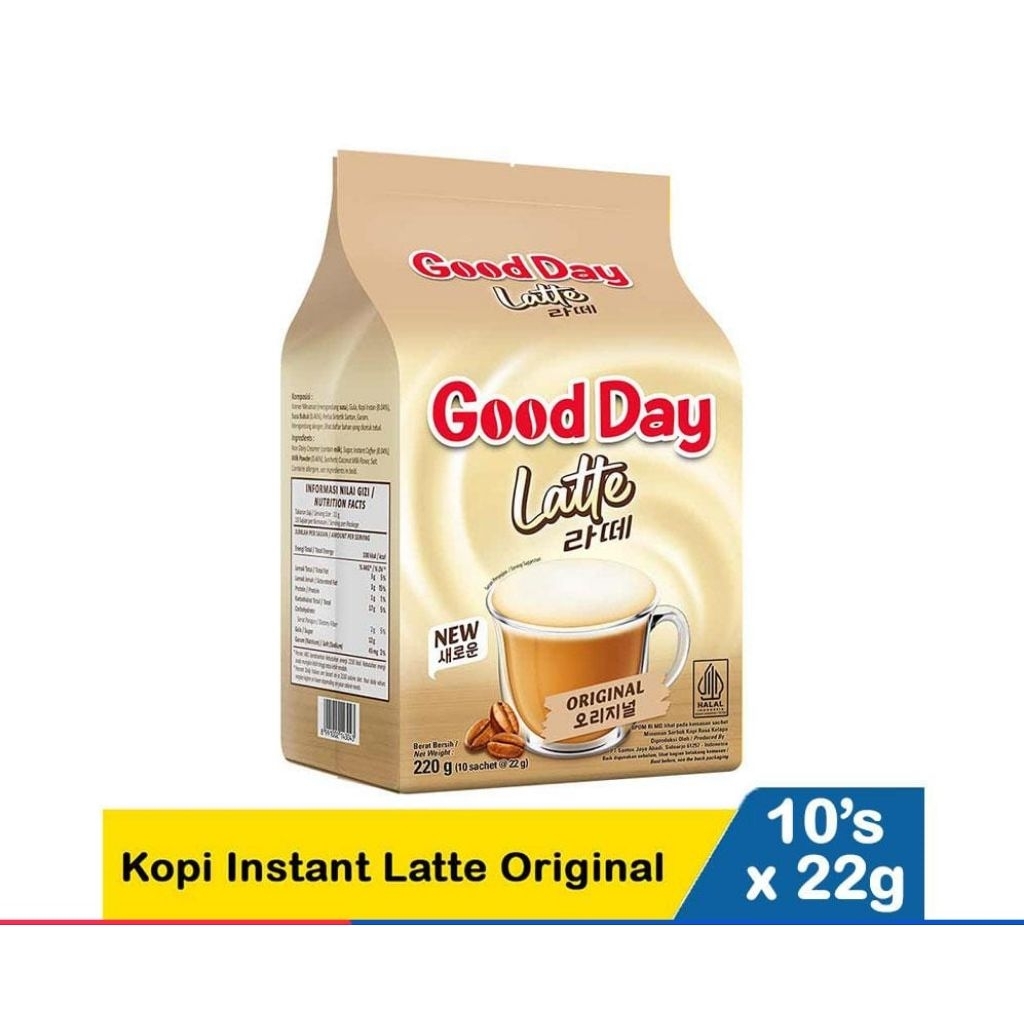 

GOOD DAY | Kopi Instan Latte | Rasa ORIGINAL | 1 Pack isi 10 x 22 g